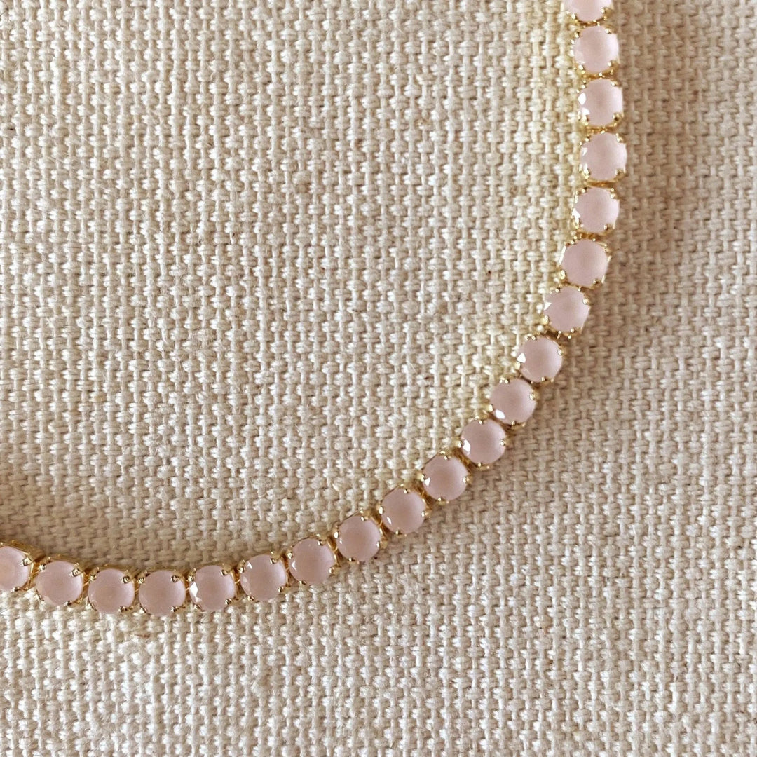 18k Gold Filled 3mm Cubic Zirconia Nude Pink Bracelet - Beloved Boutique