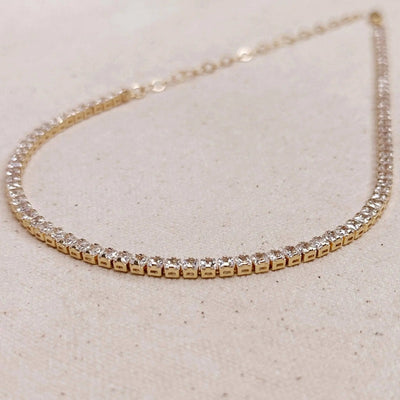 18k Gold Filled 3mm CZ Tennis Necklace - Beloved Boutique