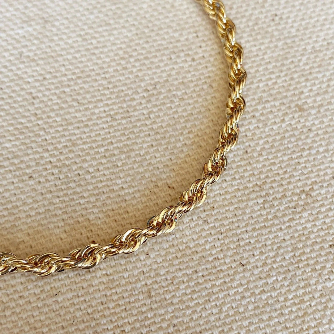 18k Gold Filled 3mm Rope Bracelet - Beloved Boutique