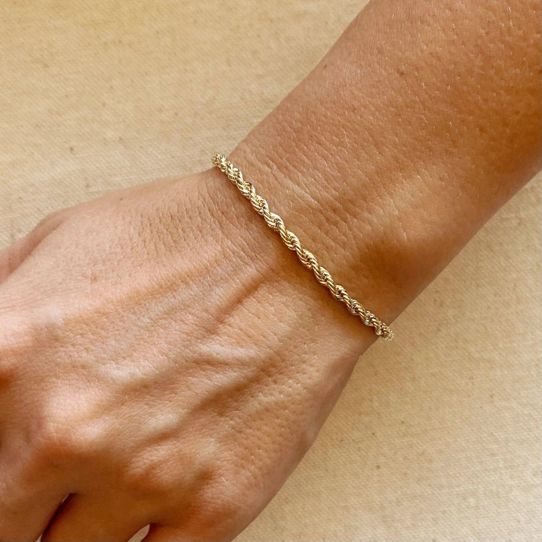 18k Gold Filled 3mm Rope Bracelet - Beloved Boutique