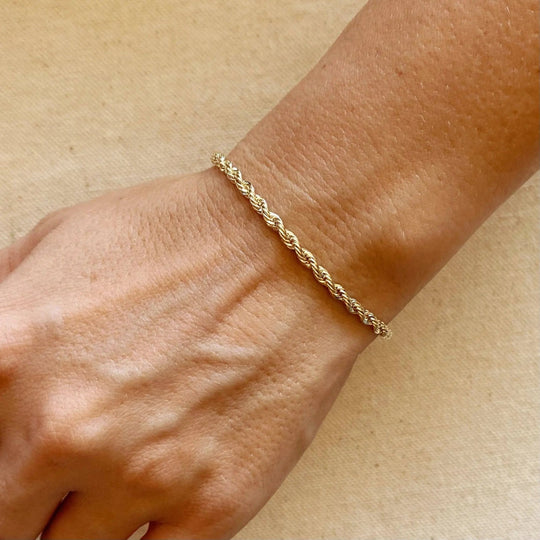 18k Gold Filled 3mm Rope Bracelet - Beloved Boutique