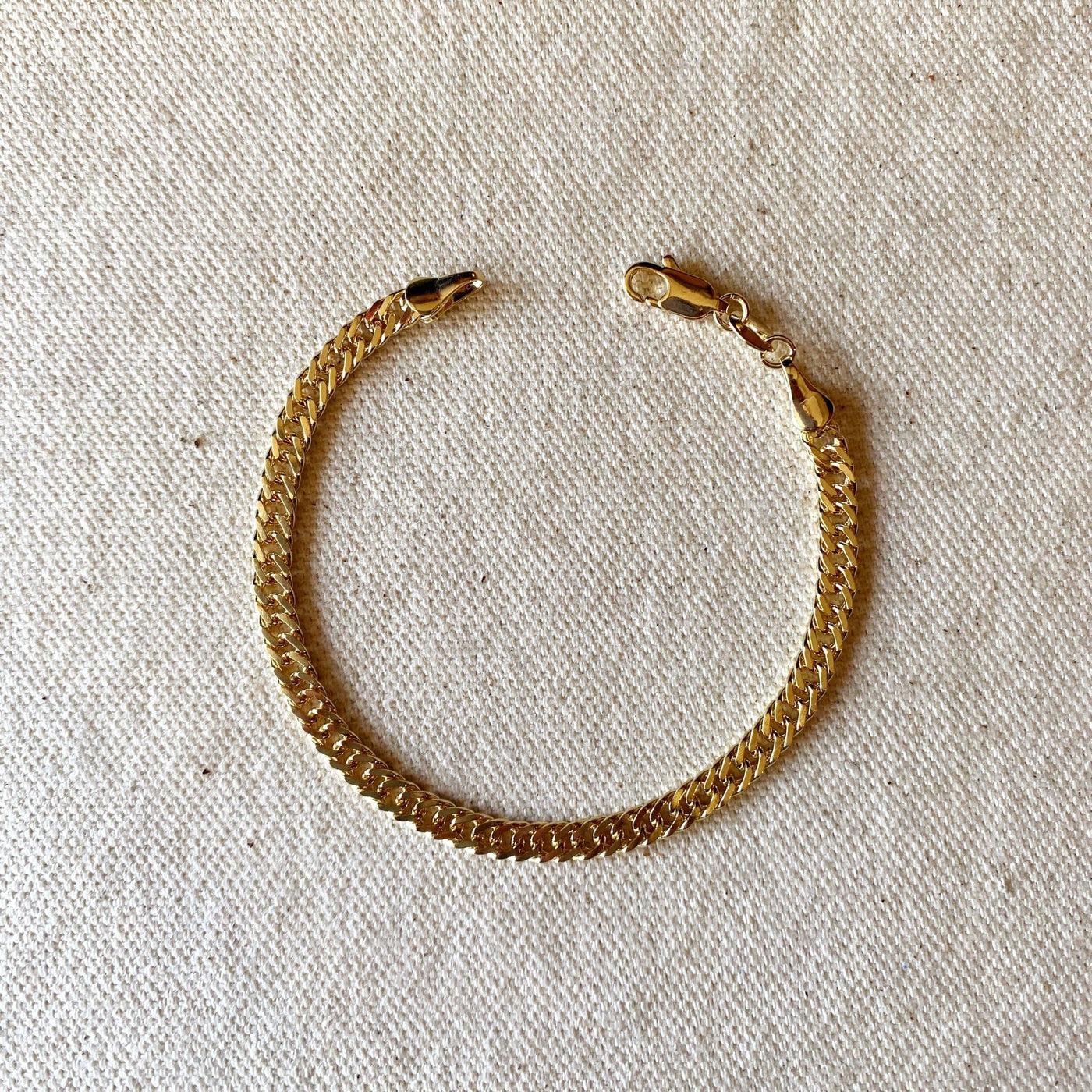 18k Gold Filled 4.0mm Curb Chain Bracelet - Beloved Boutique