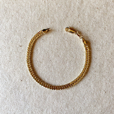 18k Gold Filled 4.0mm Curb Chain Bracelet - Beloved Boutique
