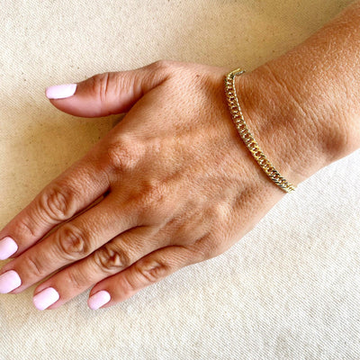 18k Gold Filled 4.0mm Curb Chain Bracelet - Beloved Boutique