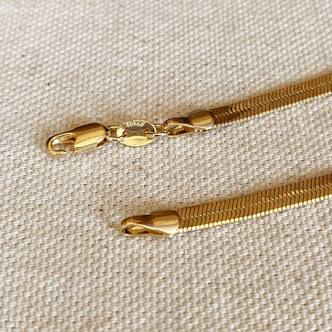 18k Gold Filled 4.0mm Thickness Herringbone Chain - Beloved Boutique