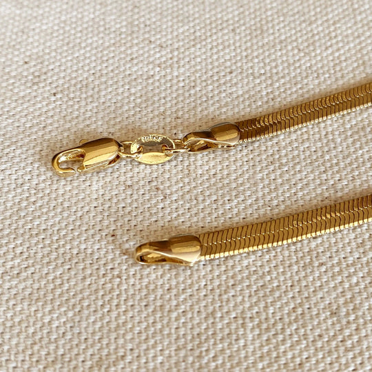 18k Gold Filled 4.0mm Thickness Herringbone Chain - Beloved Boutique