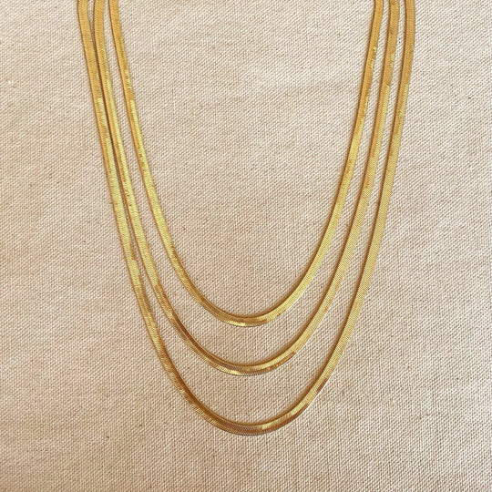 18k Gold Filled 4.0mm Thickness Herringbone Chain - Beloved Boutique