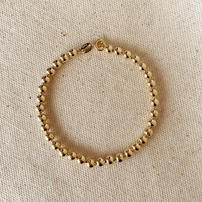 18k Gold Filled 4.5 mm Beaded Bracelet - Beloved Boutique
