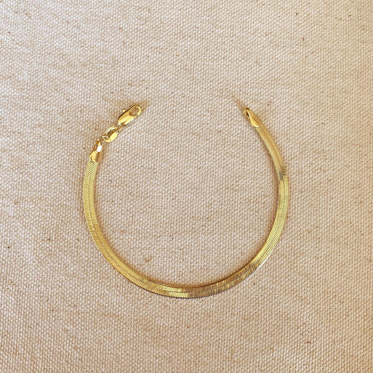 18k Gold Filled 4mm Herringbone Bracelet - Beloved Boutique