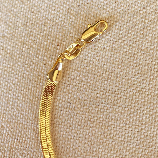 18k Gold Filled 4mm Herringbone Bracelet - Beloved Boutique