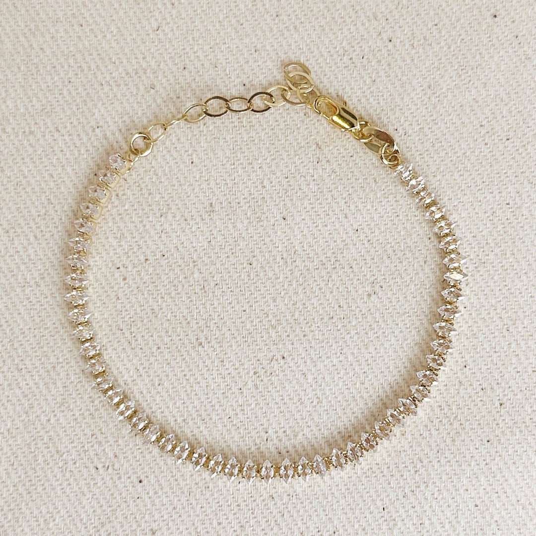 18k Gold Filled 4mm Marquise Tennis Bracelet - Beloved Boutique
