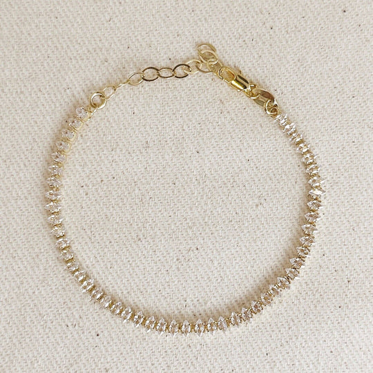 18k Gold Filled 4mm Marquise Tennis Bracelet - Beloved Boutique