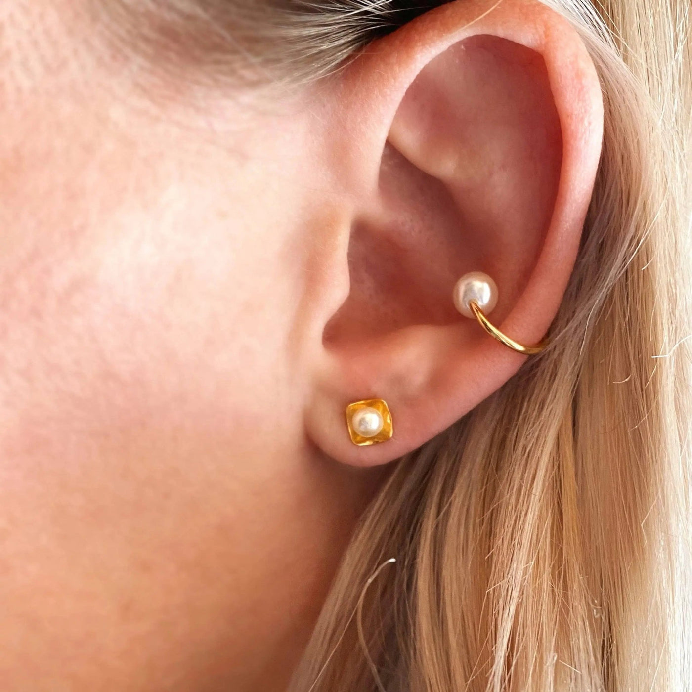 18k Gold Filled 4mm Simulated Pearl Stud - Beloved Boutique