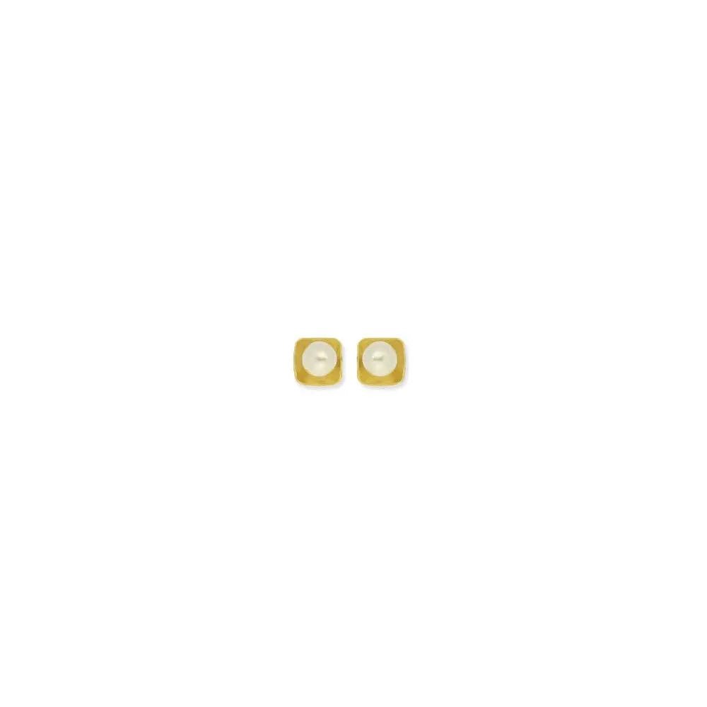 18k Gold Filled 4mm Simulated Pearl Stud - Beloved Boutique