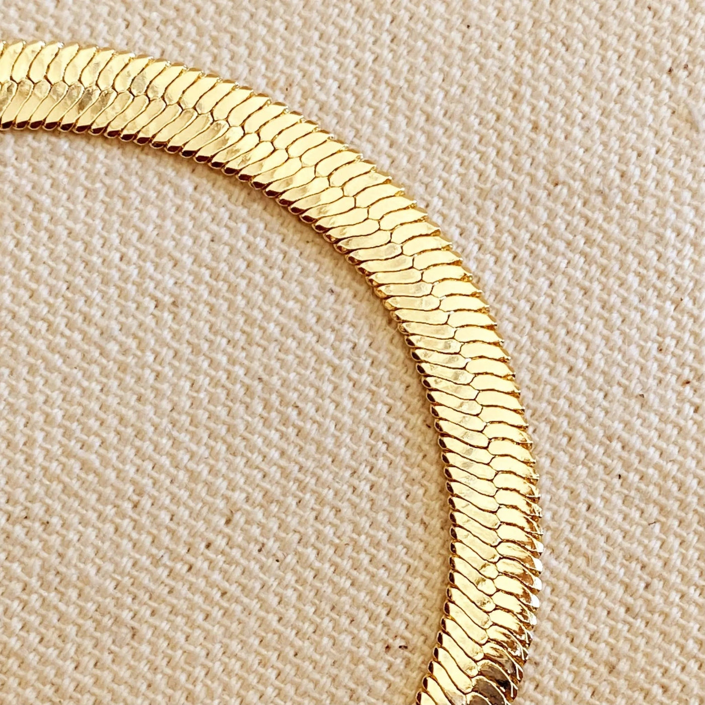 18k Gold Filled 6mm Herringbone Bracelet - Beloved Boutique