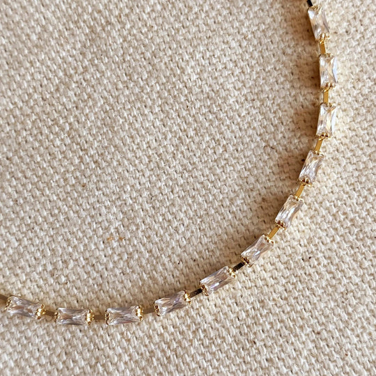 18k Gold Filled Baguette Tennis Bracelet - Beloved Boutique