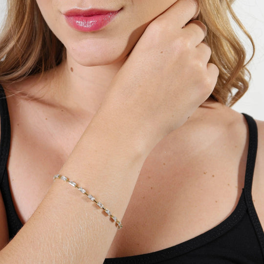 18k Gold Filled Baguette Tennis Bracelet - Beloved Boutique
