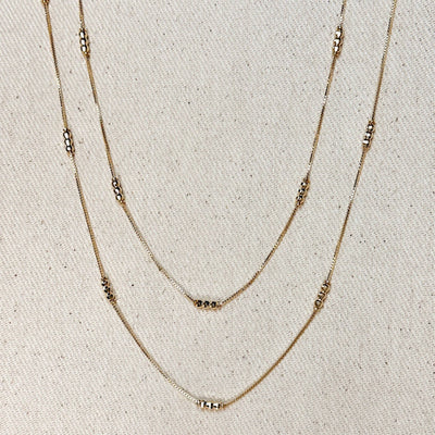 18k Gold Filled Bead Detailed Box Chain: 14 inches - Beloved Boutique