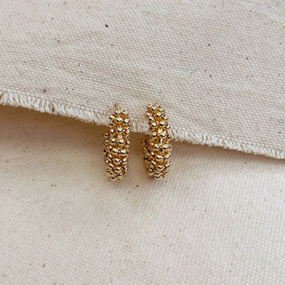 18k Gold Filled Beaded Cluster Hoop Earrings - Beloved Boutique