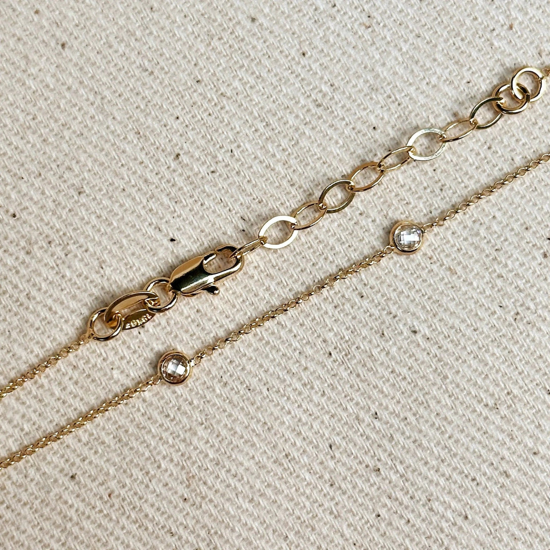 18k Gold Filled Bezel CZ Necklace - Beloved Boutique