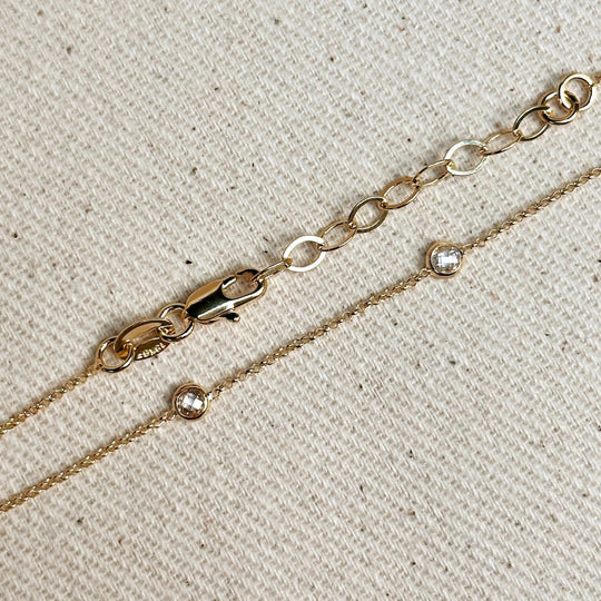 18k Gold Filled Bezel CZ Necklace - Beloved Boutique