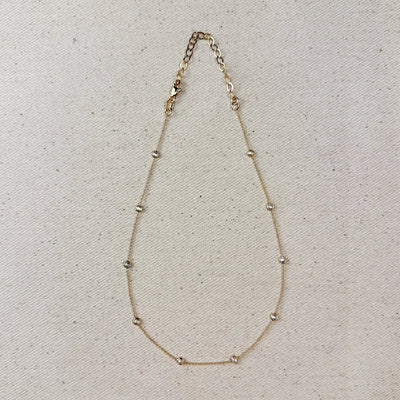 18k Gold Filled Bezel CZ Necklace - Beloved Boutique