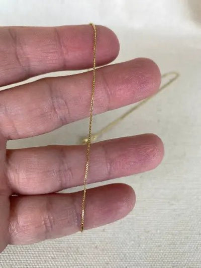 18k Gold Filled Box Chain Very Thin 0.5mm Jewelry Components - Beloved Boutique