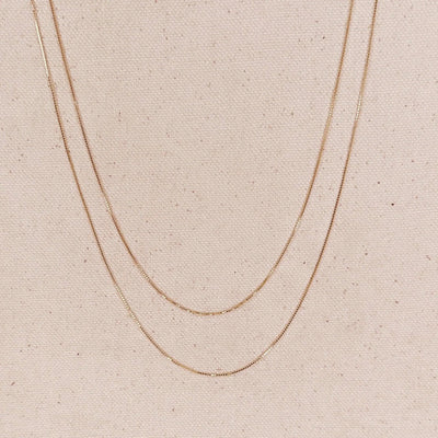 18k Gold Filled Box Chain Very Thin 0.5mm Jewelry Components - Beloved Boutique