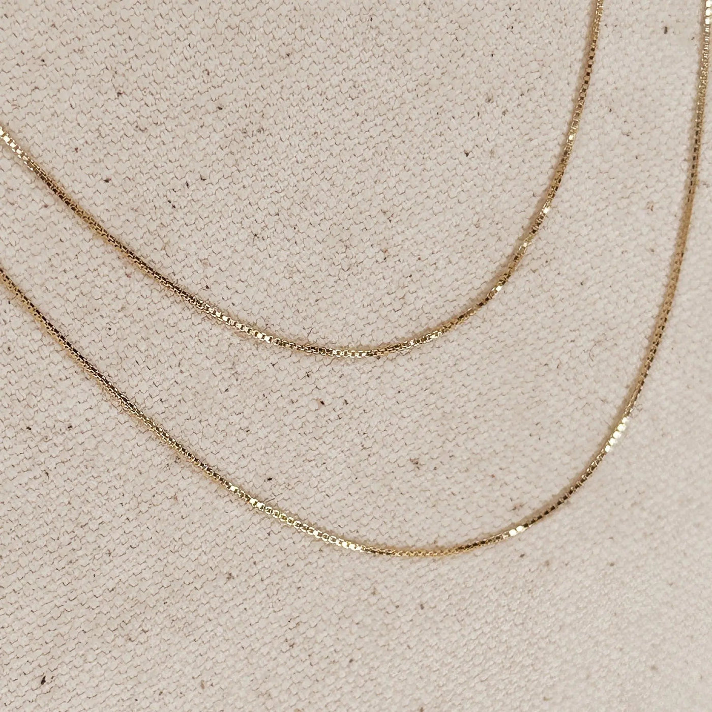 18k Gold Filled Box Chain Very Thin 0.5mm Jewelry Components - Beloved Boutique