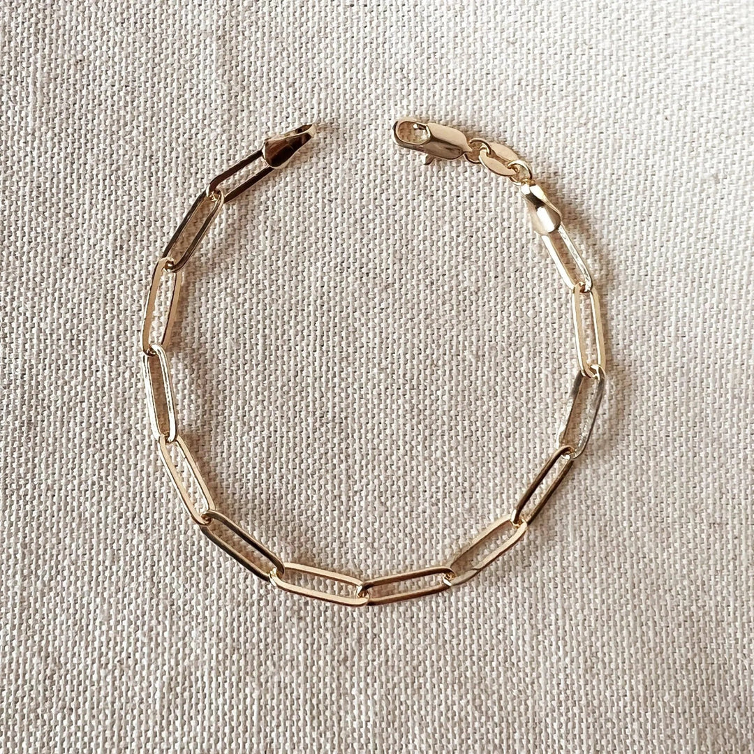 18k Gold Filled Classic Paperclip Bracelet - Beloved Boutique