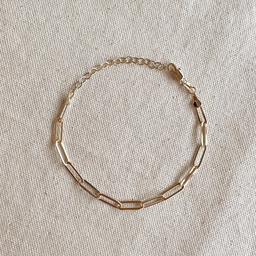 18k Gold Filled Classic Paperclip Bracelet - Beloved Boutique