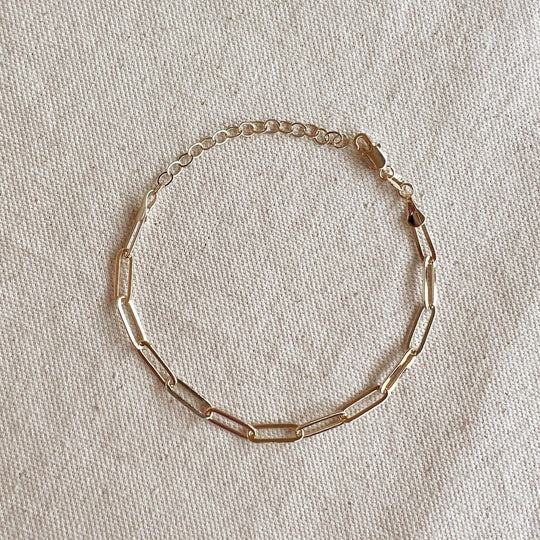 18k Gold Filled Classic Paperclip Bracelet - Beloved Boutique
