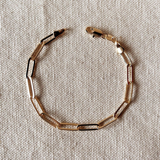 18k Gold Filled Classic Paperclip Bracelet - Beloved Boutique
