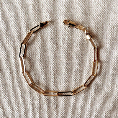 18k Gold Filled Classic Paperclip Bracelet - Beloved Boutique