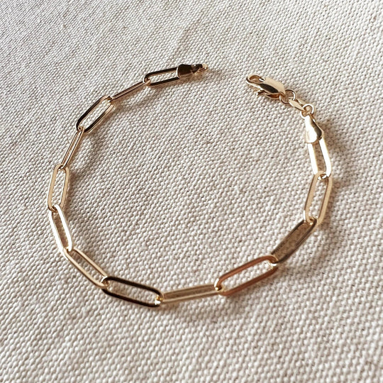 18k Gold Filled Classic Paperclip Bracelet - Beloved Boutique