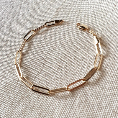 18k Gold Filled Classic Paperclip Bracelet - Beloved Boutique