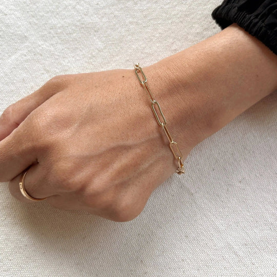 18k Gold Filled Classic Paperclip Bracelet - Beloved Boutique