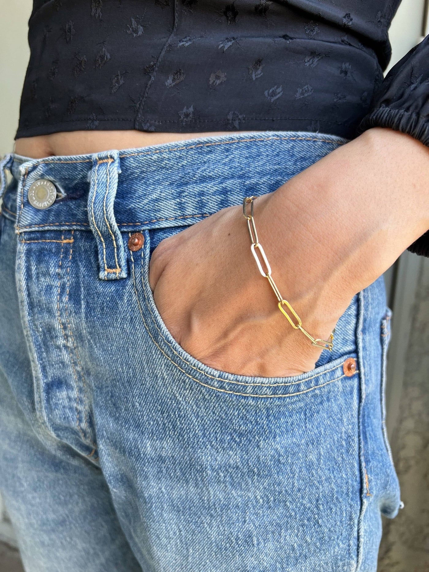 18k Gold Filled Classic Paperclip Bracelet - Beloved Boutique