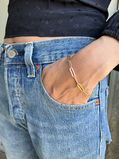 18k Gold Filled Classic Paperclip Bracelet - Beloved Boutique