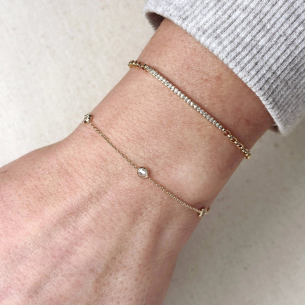 18k Gold Filled CZ Bezel Bracelet - Beloved Boutique