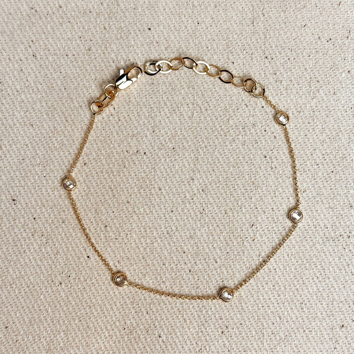 18k Gold Filled CZ Bezel Bracelet - Beloved Boutique