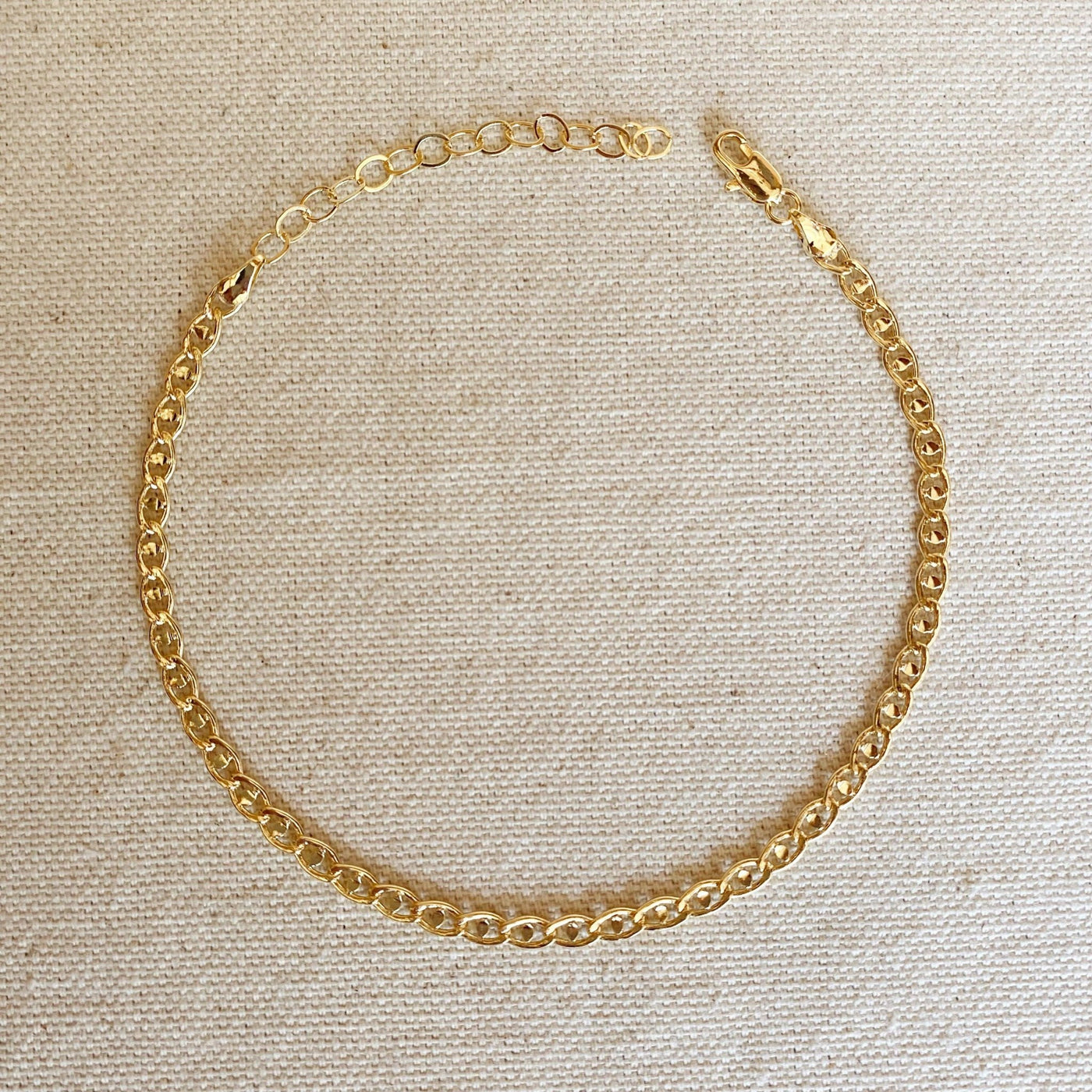 18k Gold Filled Detailed Mariner Anklet - Beloved Boutique