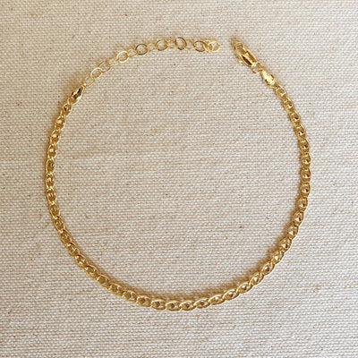 18k Gold Filled Detailed Mariner Anklet - Beloved Boutique