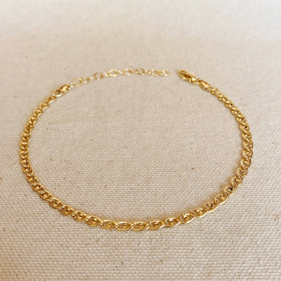 18k Gold Filled Detailed Mariner Anklet - Beloved Boutique