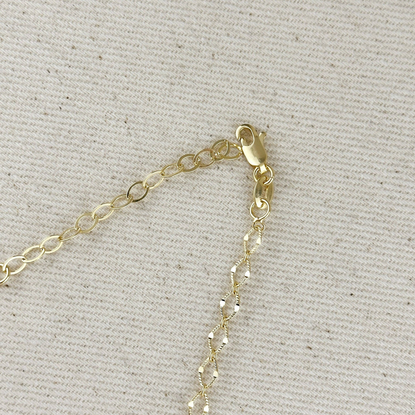 18k Gold Filled Diamond Cut Detailed Chain Necklace - Beloved Boutique