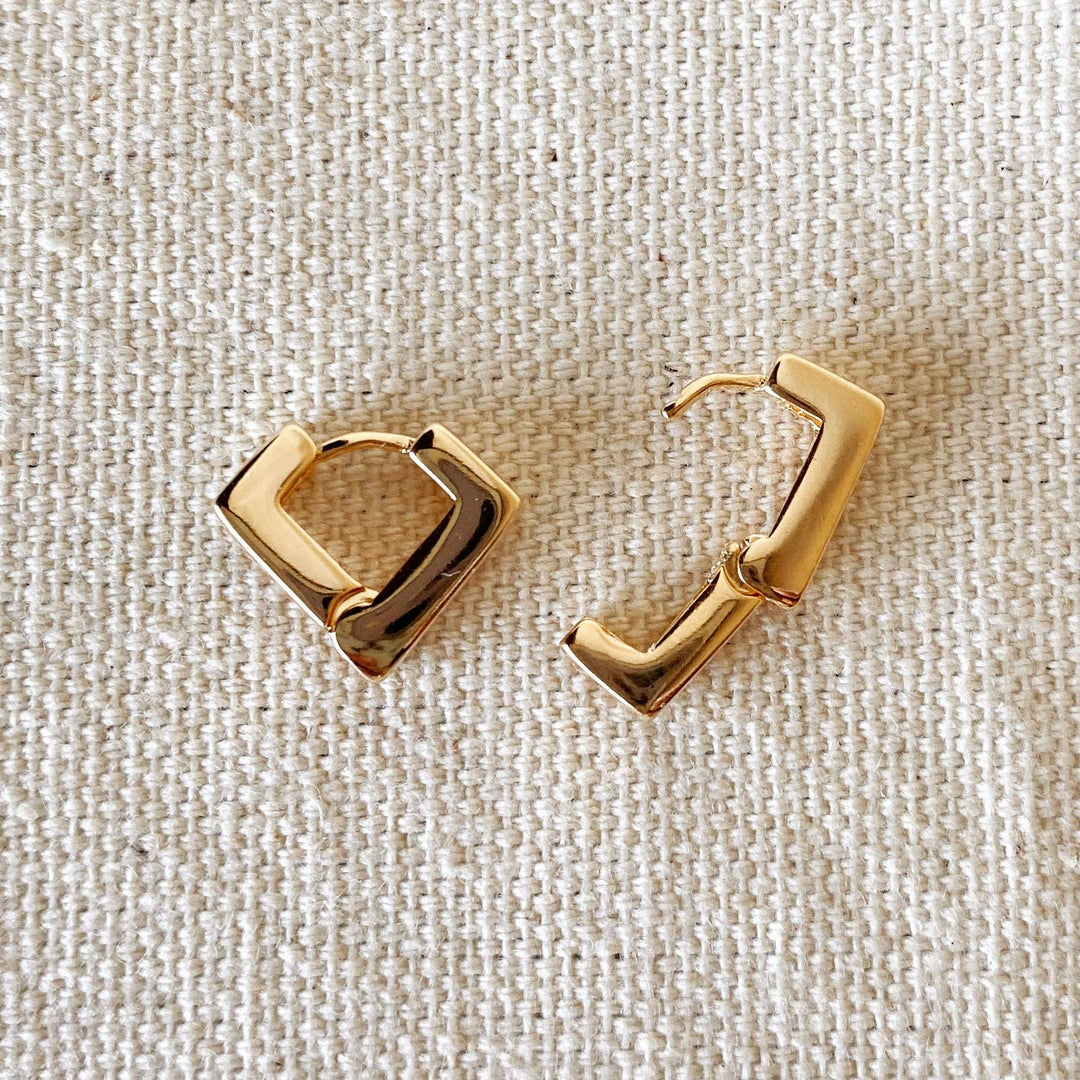 18k Gold Filled Diamond Shaped Clicker Earrings - Beloved Boutique