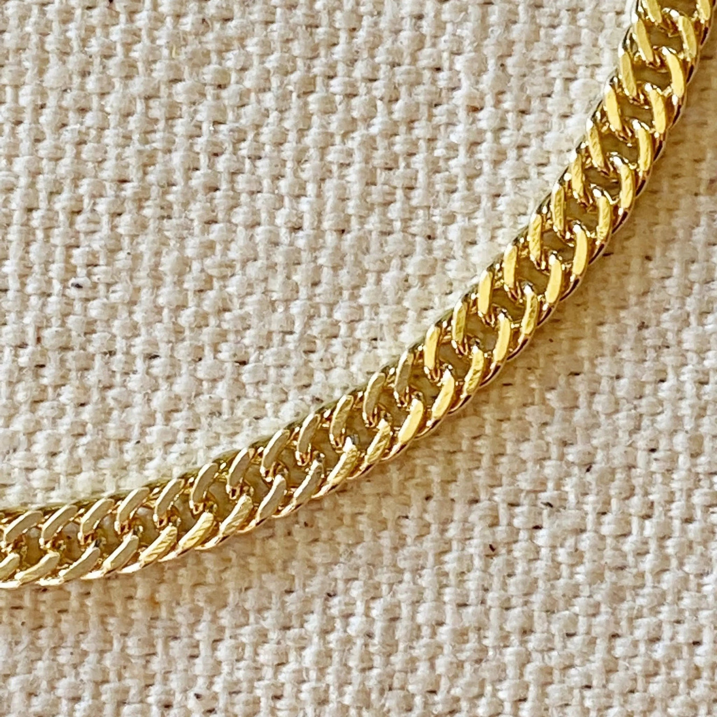 18k Gold Filled Double Curb Chain Bracelet Cuban - Beloved Boutique