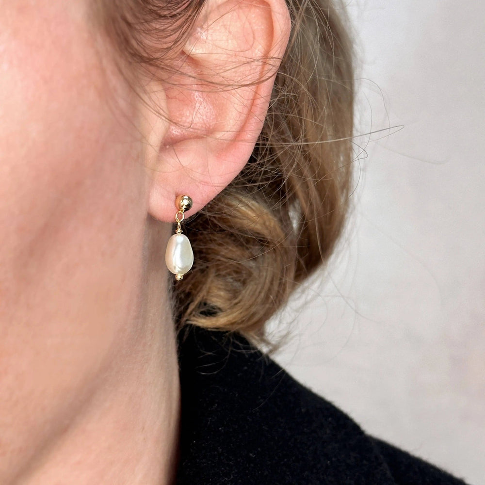 18k Gold Filled Drop Baroque Pearl Earrings - Beloved Boutique