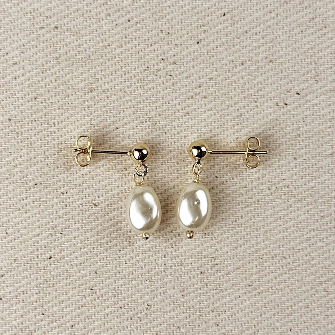 18k Gold Filled Drop Baroque Pearl Earrings - Beloved Boutique