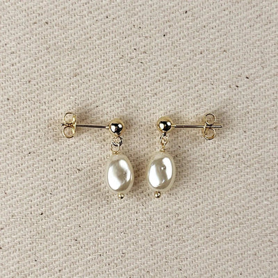 18k Gold Filled Drop Baroque Pearl Earrings - Beloved Boutique